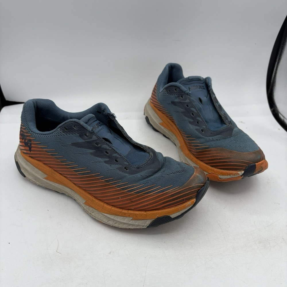 Hoka One One Shoes Mens Size 8 Torrent 2 RTHM Blue Orange Run Sneakers No Laces